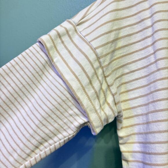 Doe & Rae White & Cream Pocket Detailed Striped Long Sleeve Size M - Picture 3 of 11
